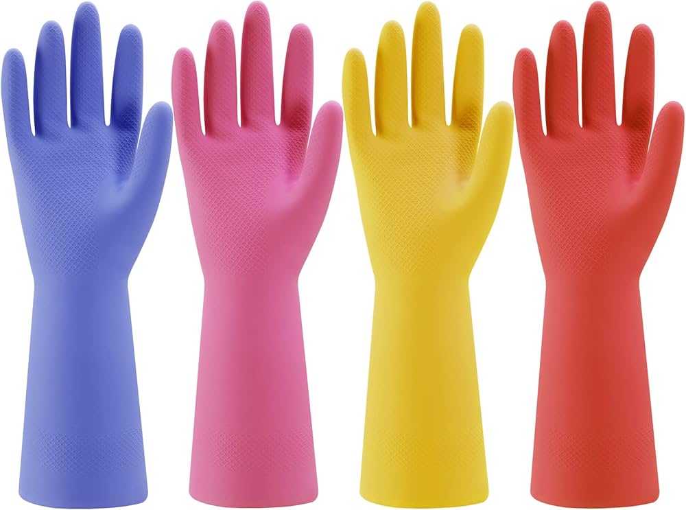 Waterproof Rubber Gloves Latex Dishwashing Gloves
