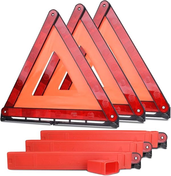 Foldable reflective warning sign